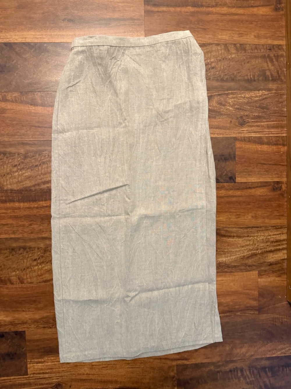 Eileen Fisher NWT Light Beige Button Wrapped Linen Pencil Skirt